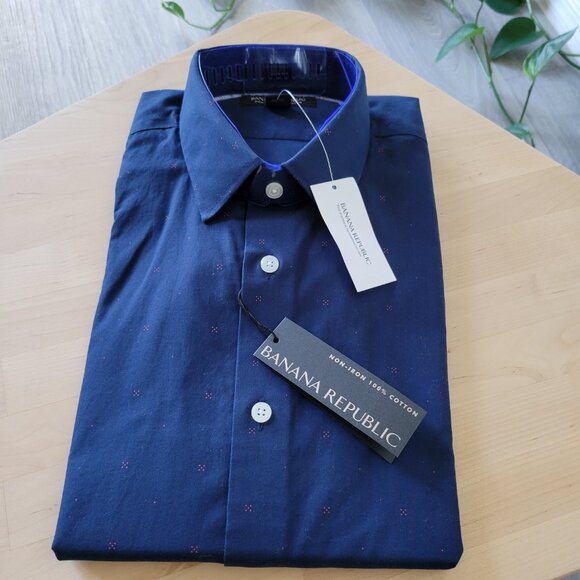 NEW Banana Republic Men's Slim Fit Non-Iron Dress Shirt - Picture 3 of 8